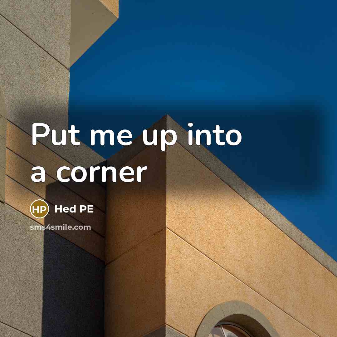 “Put me up into a corner” quote by Hed PE