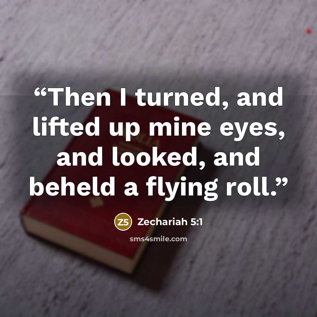 “Then I turned, and lifted up mine eyes, and looked, and beheld a flying roll.” quote by Zechariah 5:1