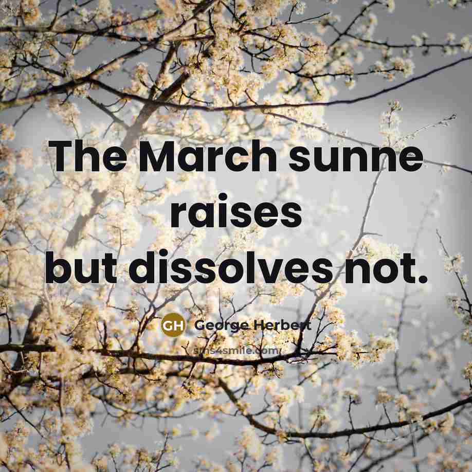 “The March sunne raises but dissolves not.” quote by George Herbert