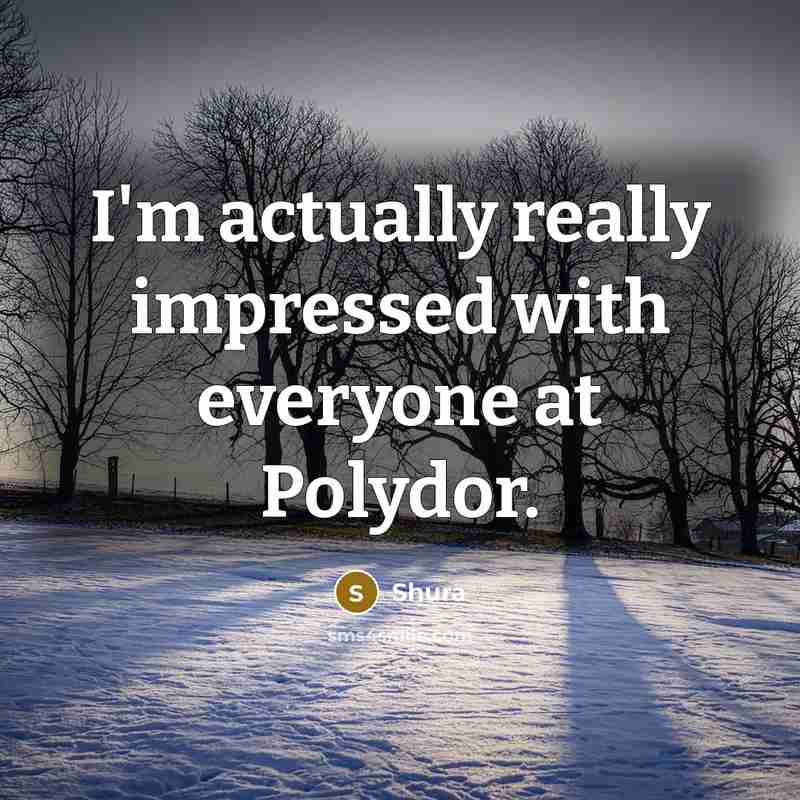 “I'm actually really impressed with everyone at Polydor.” quote by Shura