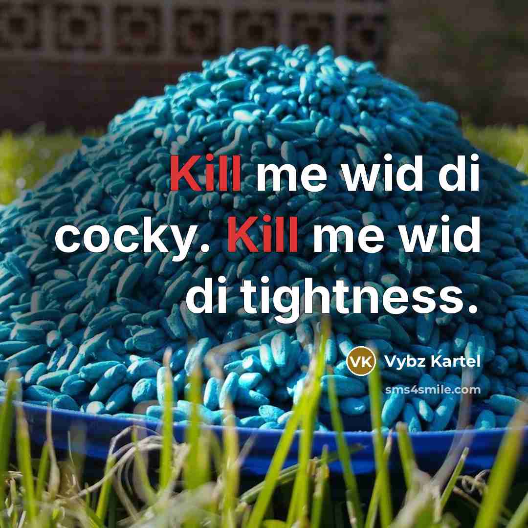 “Kill me wid di cocky. Kill me wid di tightness.” quote by Vybz Kartel