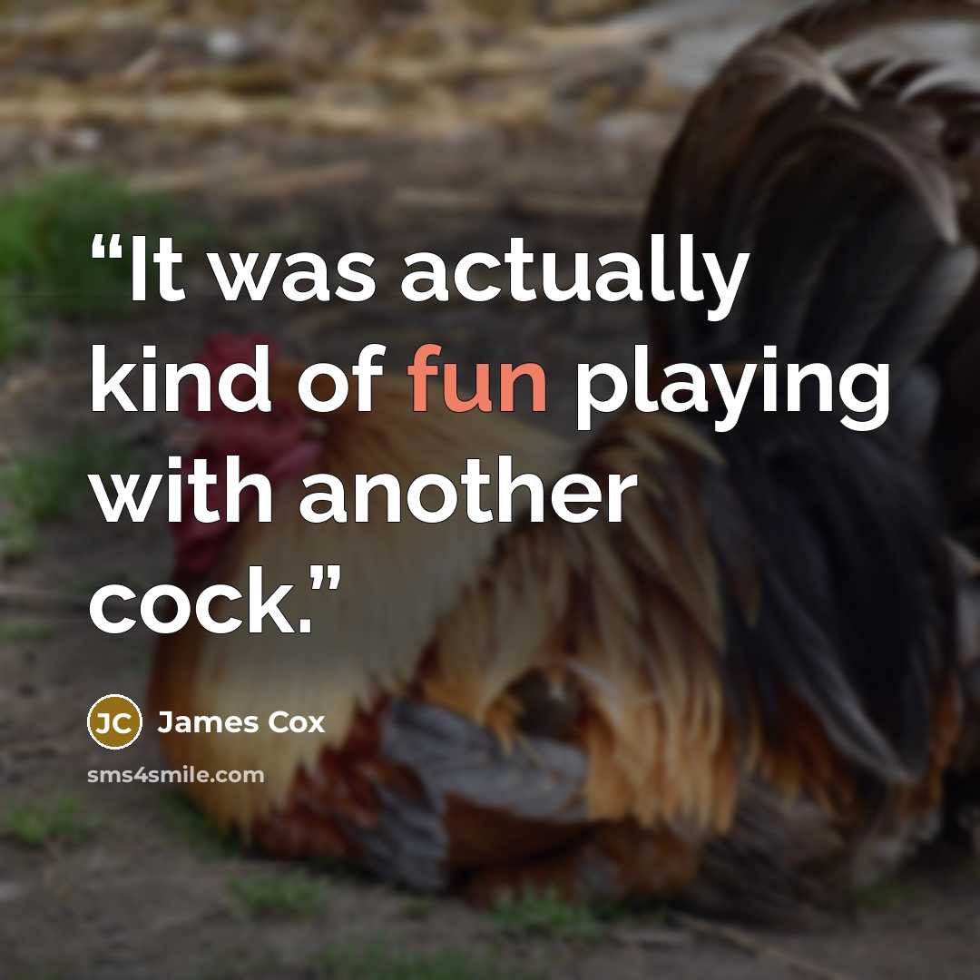 “It was actually kind of fun playing with another cock.” quote by James Cox