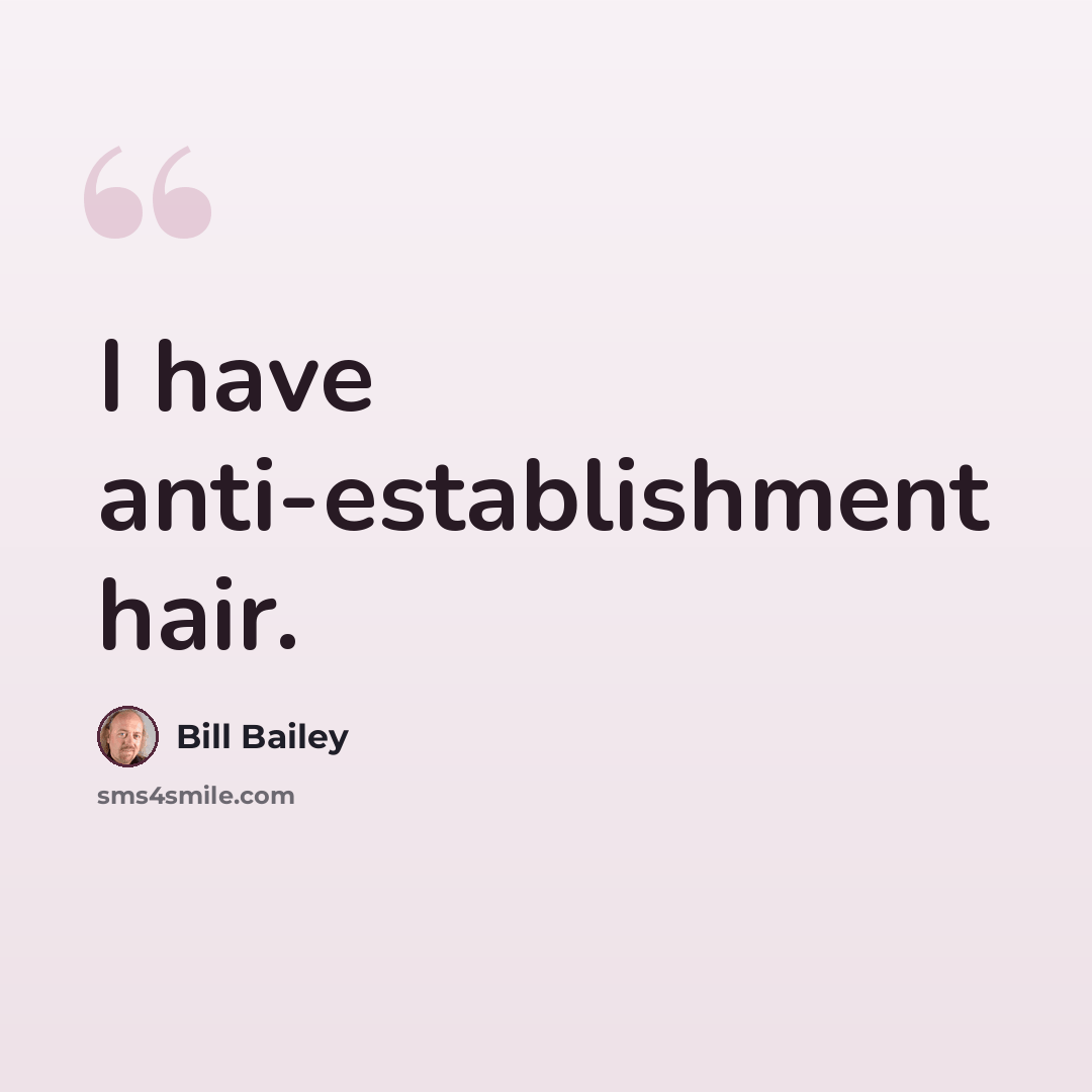 “I have anti-establishment hair.” quote by Bill Bailey