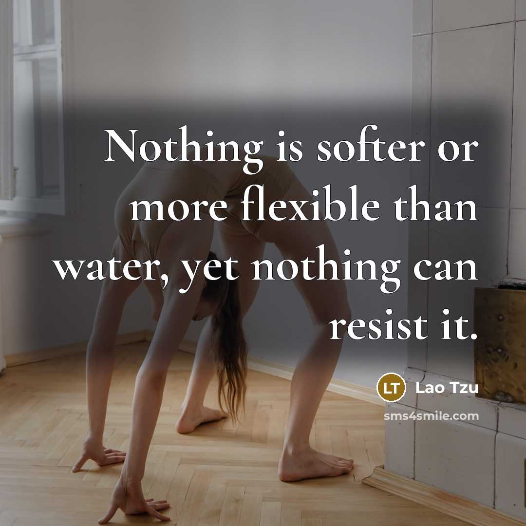 “Nothing is softer or more flexible than water, yet nothing can resist it.” quote by Lao Tzu