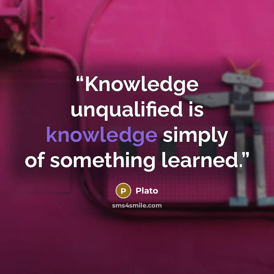 “Knowledge unqualified is knowledge simply of something learned.” quote by Plato