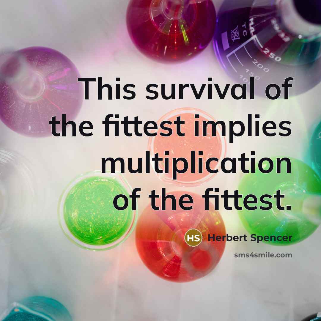 “This survival of the fittest implies multiplication of the fittest.” quote by Herbert Spencer