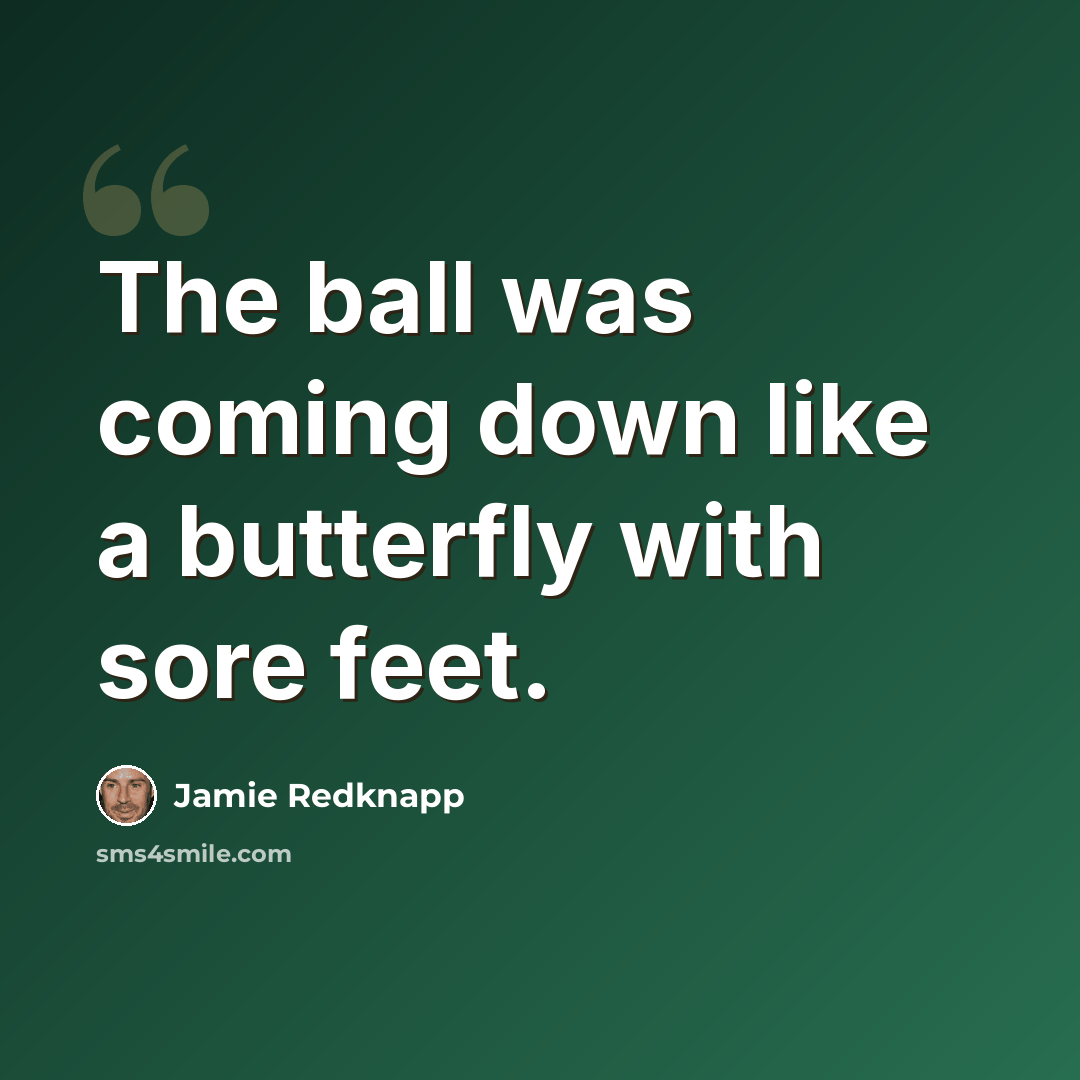 “The ball was coming down like a butterfly with sore feet.” quote by Jamie Redknapp