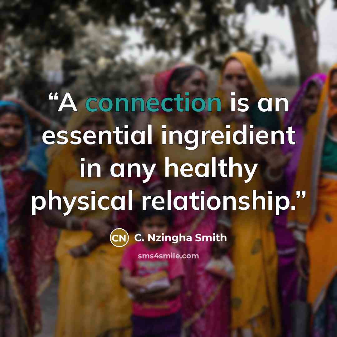 “A connection is an essential ingreidient in any healthy physical relationship.” quote by C. Nzingha Smith