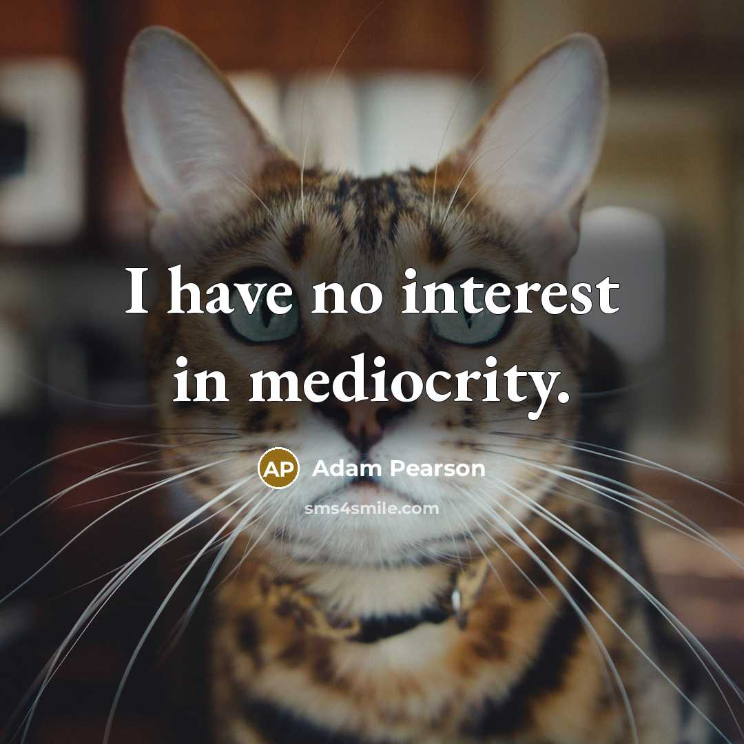 “I have no interest in mediocrity.” quote by Adam Pearson