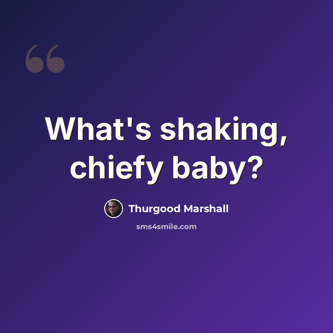 “What's shaking, chiefy baby?” quote by Thurgood Marshall
