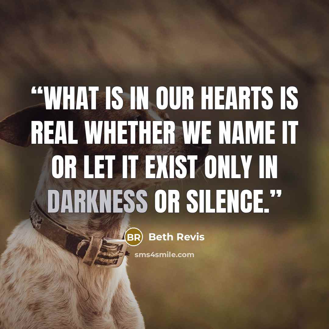 “What is in our hearts is real whether we name it or let it exist only in darkness or silence.” quote by Beth Revis