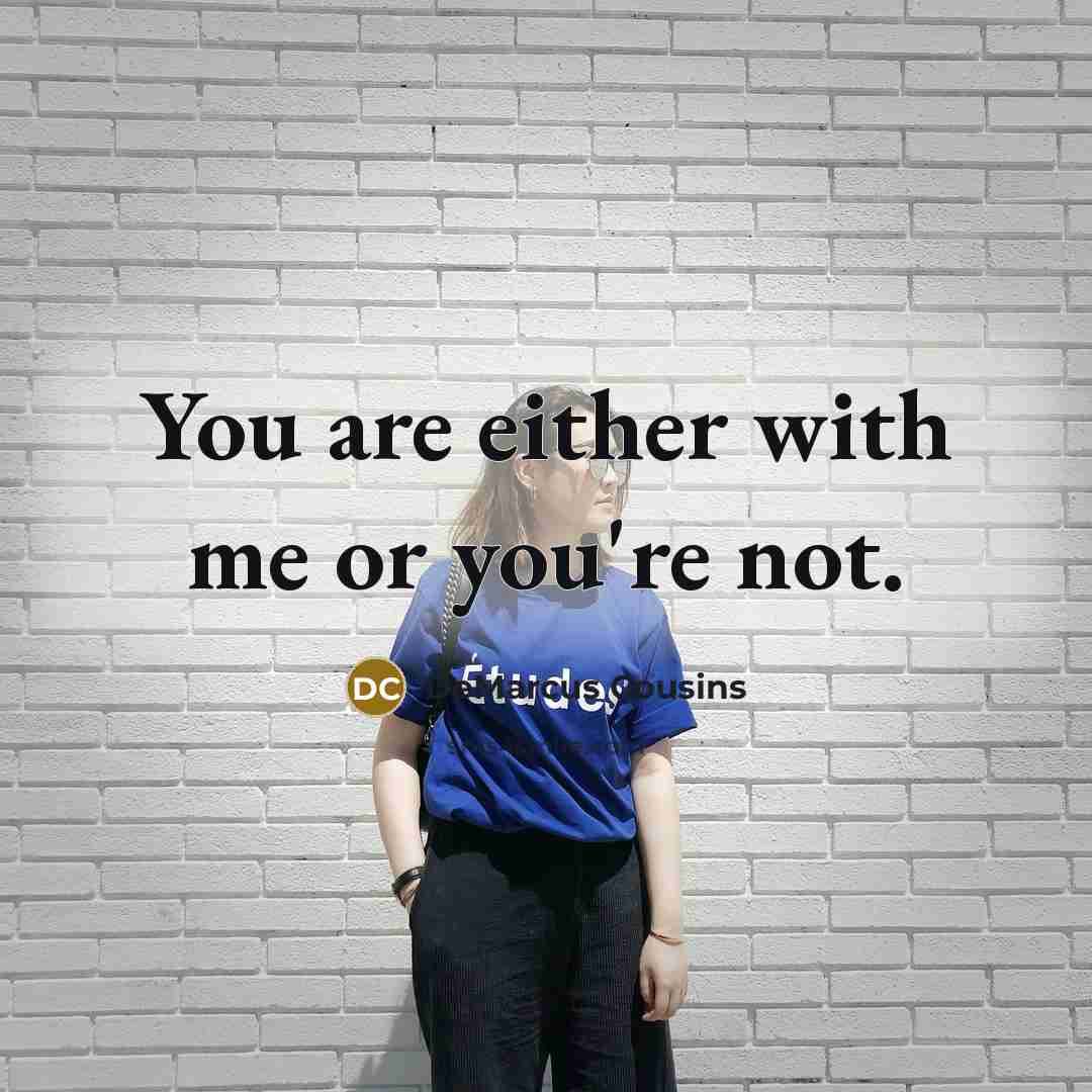 “You are either with me or you're not.” quote by DeMarcus Cousins