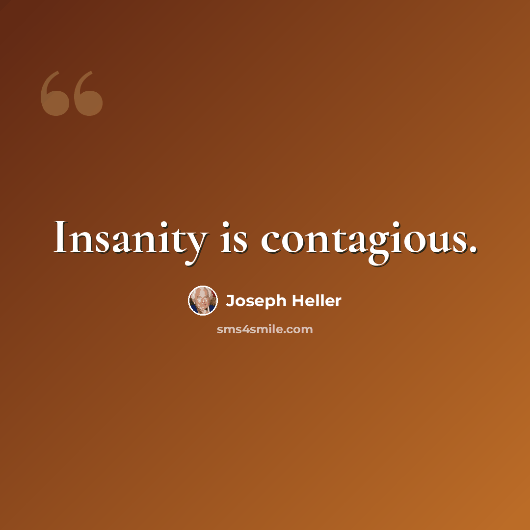“Insanity is contagious.” quote by Joseph Heller
