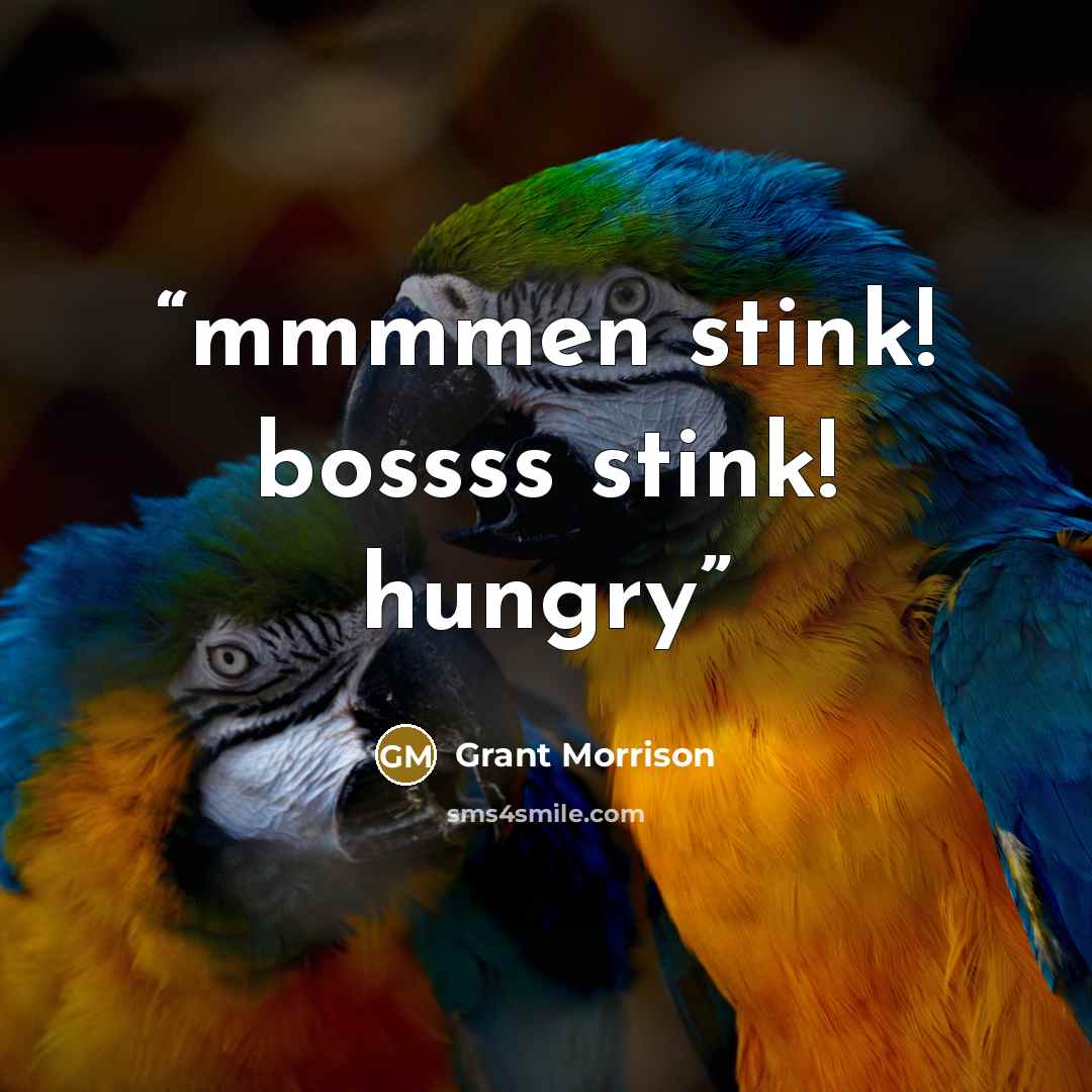 “mmmmen stink! bossss stink! hungry” quote by Grant Morrison
