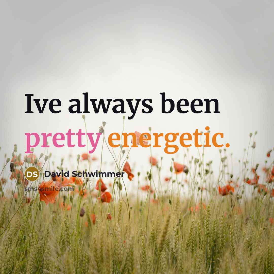 “Ive always been pretty energetic.” quote by David Schwimmer