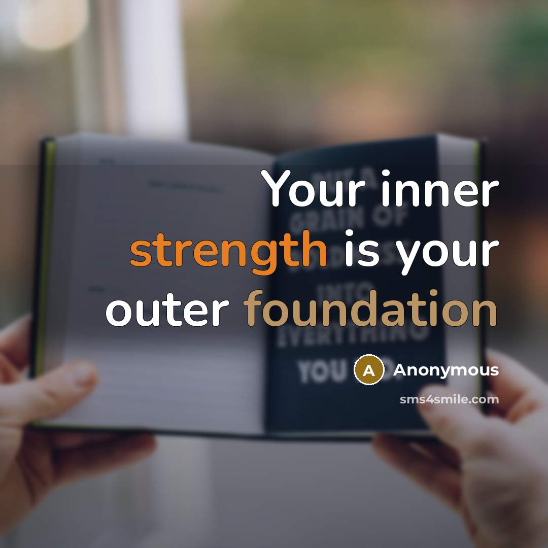 “Your inner strength is your outer foundation” quote by Anonymous