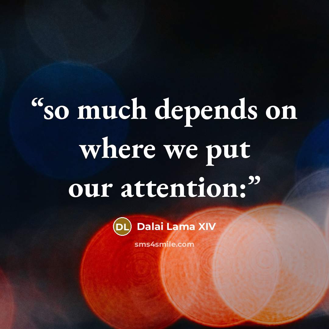 “so much depends on where we put our attention:” quote by Dalai Lama XIV