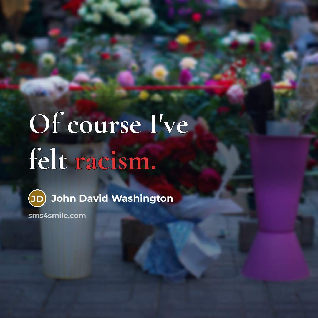 “Of course I've felt racism.” quote by John David Washington