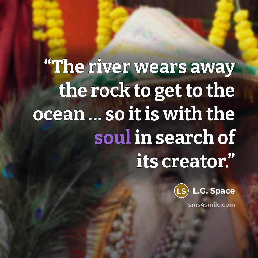 “The river wears away the rock to get to the ocean … so it is with the soul in search of its creator.” quote by L.G. Space