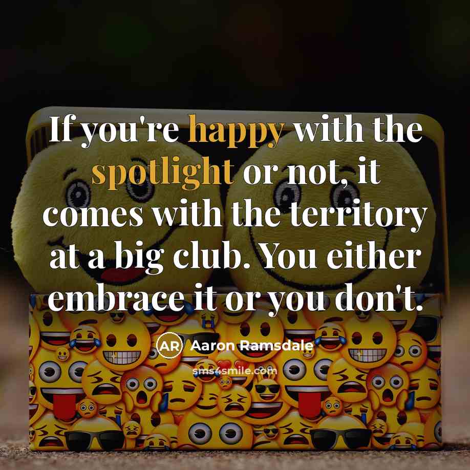 “If you're happy with the spotlight or not, it comes with the territory at a big club. You either embrace it or you don't.” quote by Aaron Ramsdale