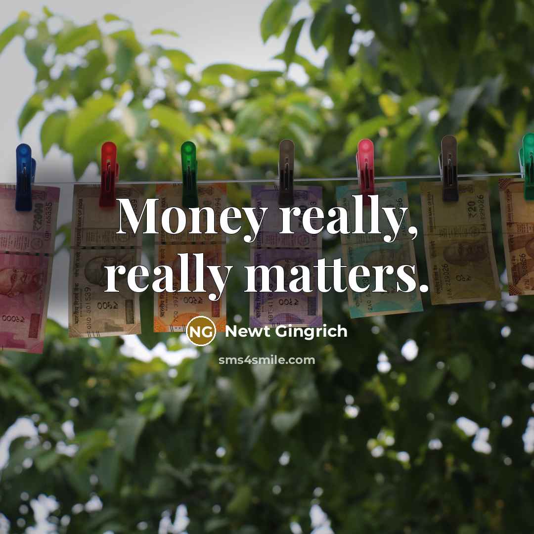 “Money really, really matters.” quote by Newt Gingrich