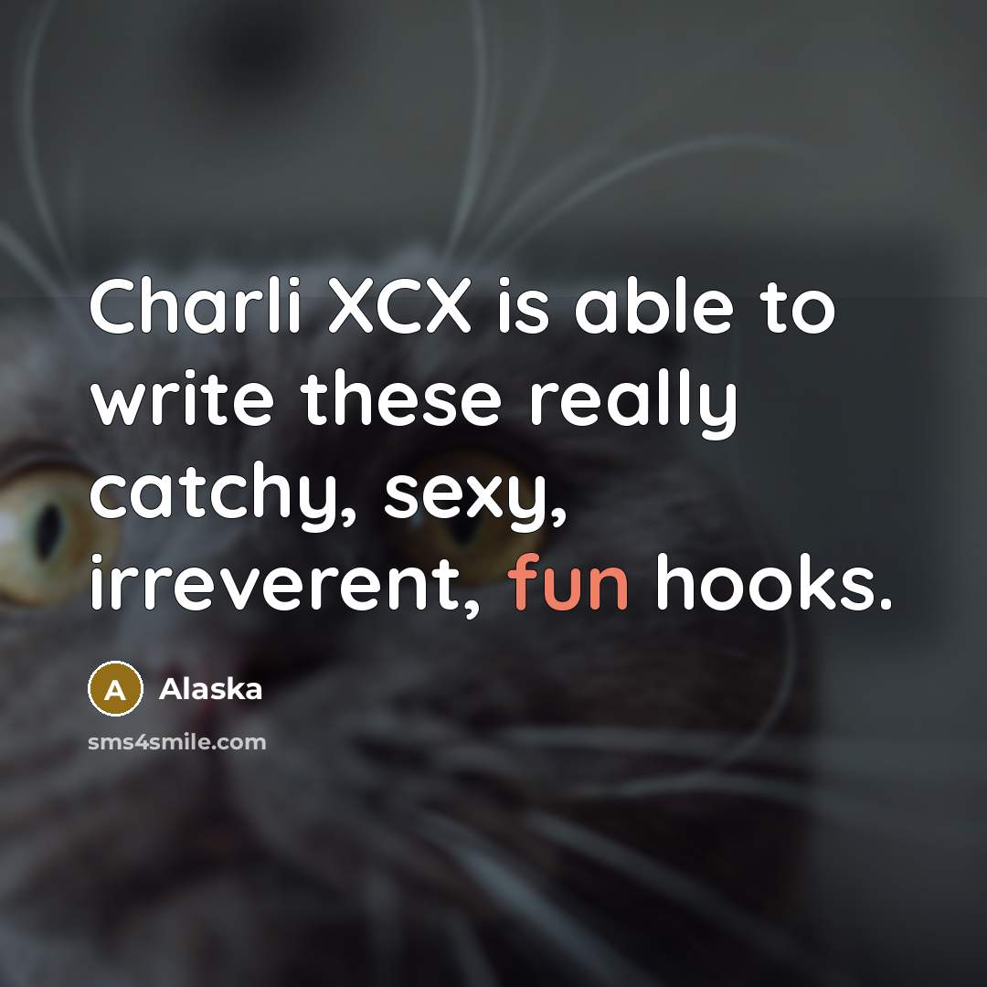 “Charli XCX is able to write these really catchy, sexy, irreverent, fun hooks.” quote by Alaska