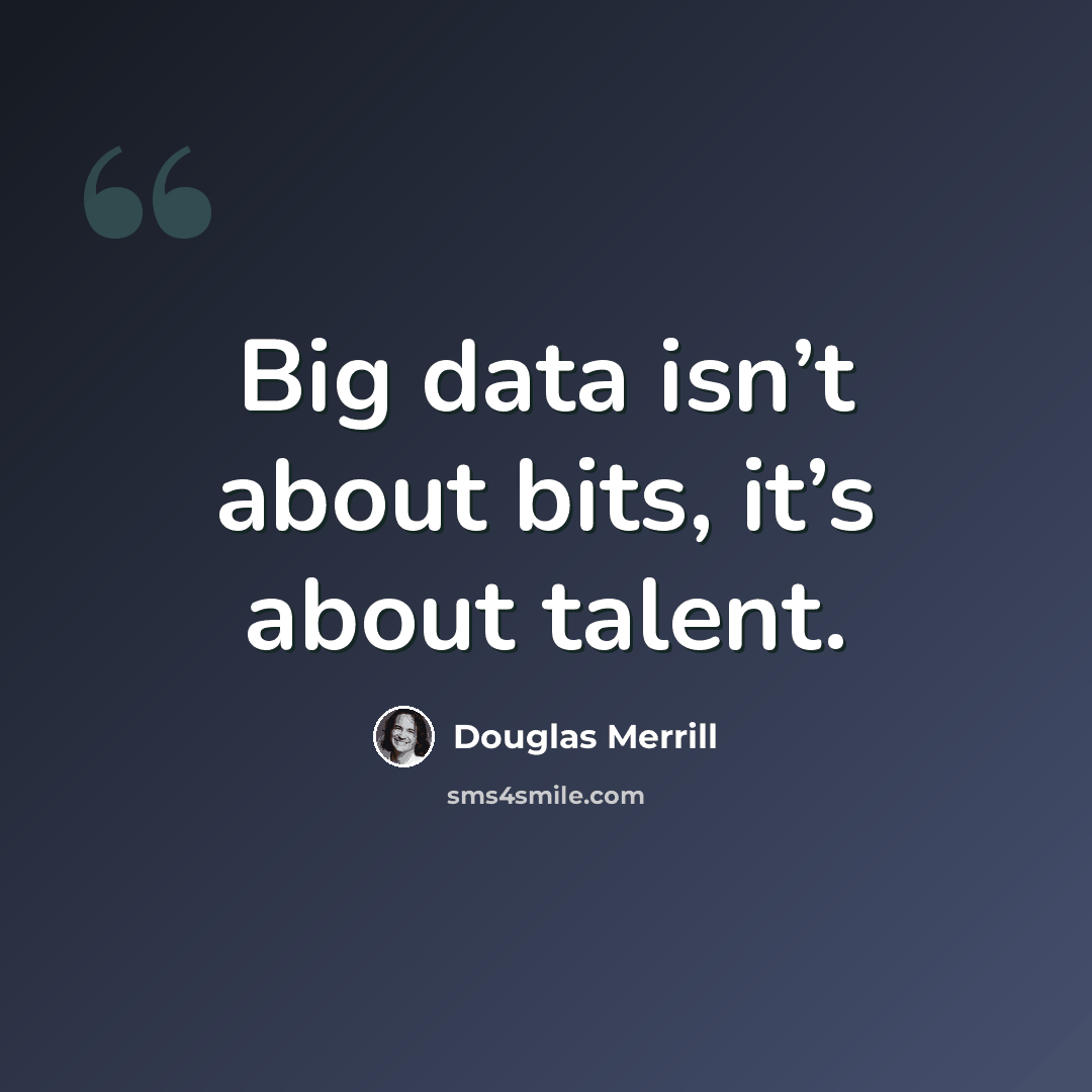 “Big data isn’t about bits, it’s about talent.” quote by Douglas Merrill