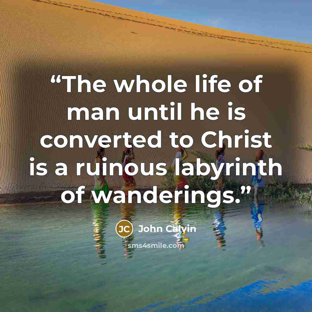 “The whole life of man until he is converted to Christ is a ruinous labyrinth of wanderings.” quote by John Calvin