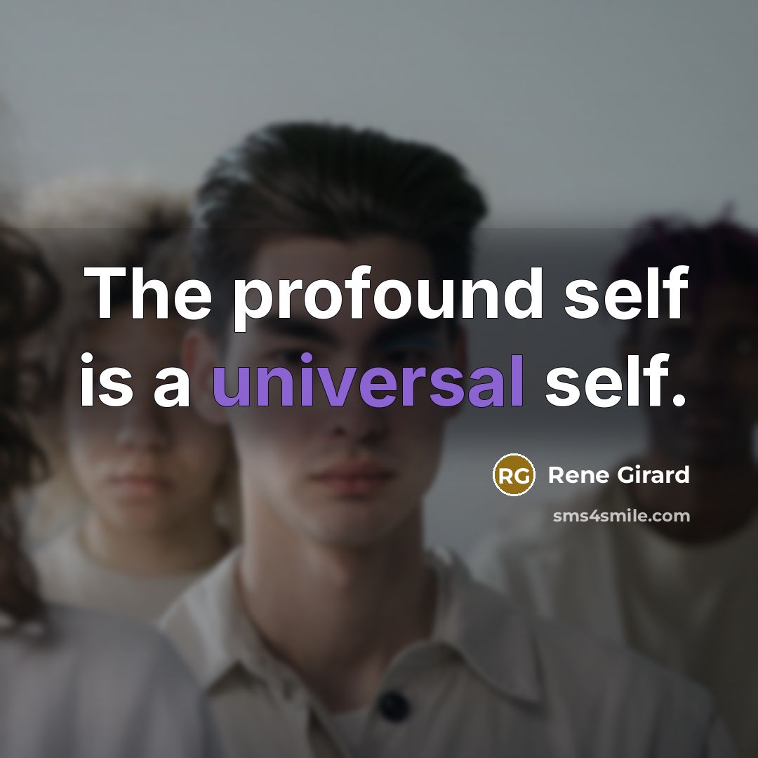 “The profound self is a universal self.” quote by Rene Girard