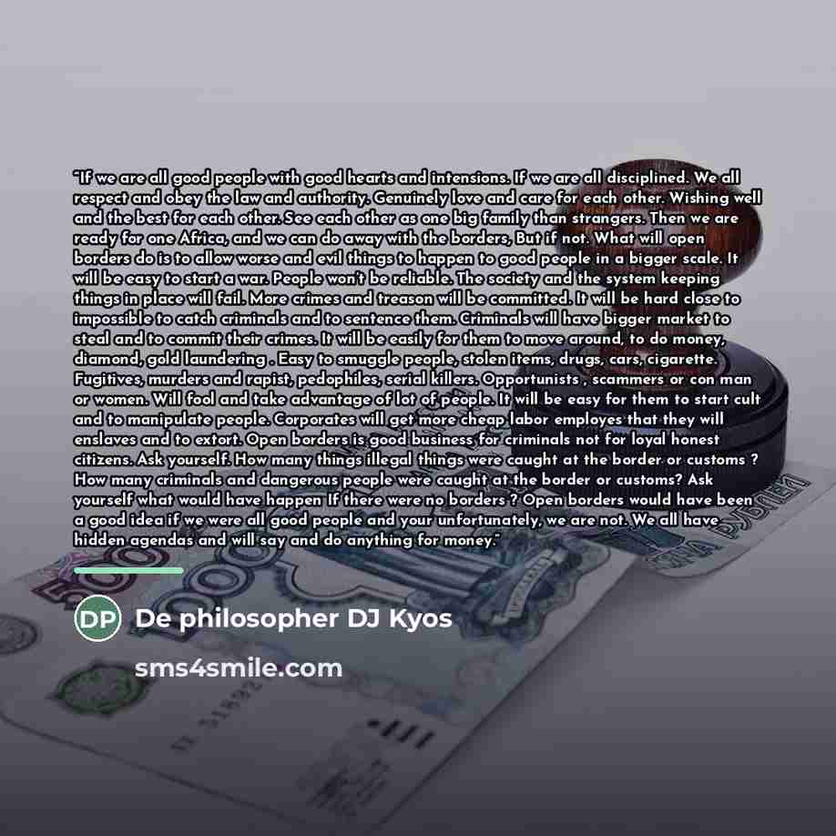 “If we are all good people with good hearts and intensions. If we are all disciplined. We all respect and obey the law and authority. Genuinely love and care for each other. Wishing well and the best for each other. See each other as one big family than strangers. Then we are ready for one Africa…” quote by De philosopher DJ Kyos