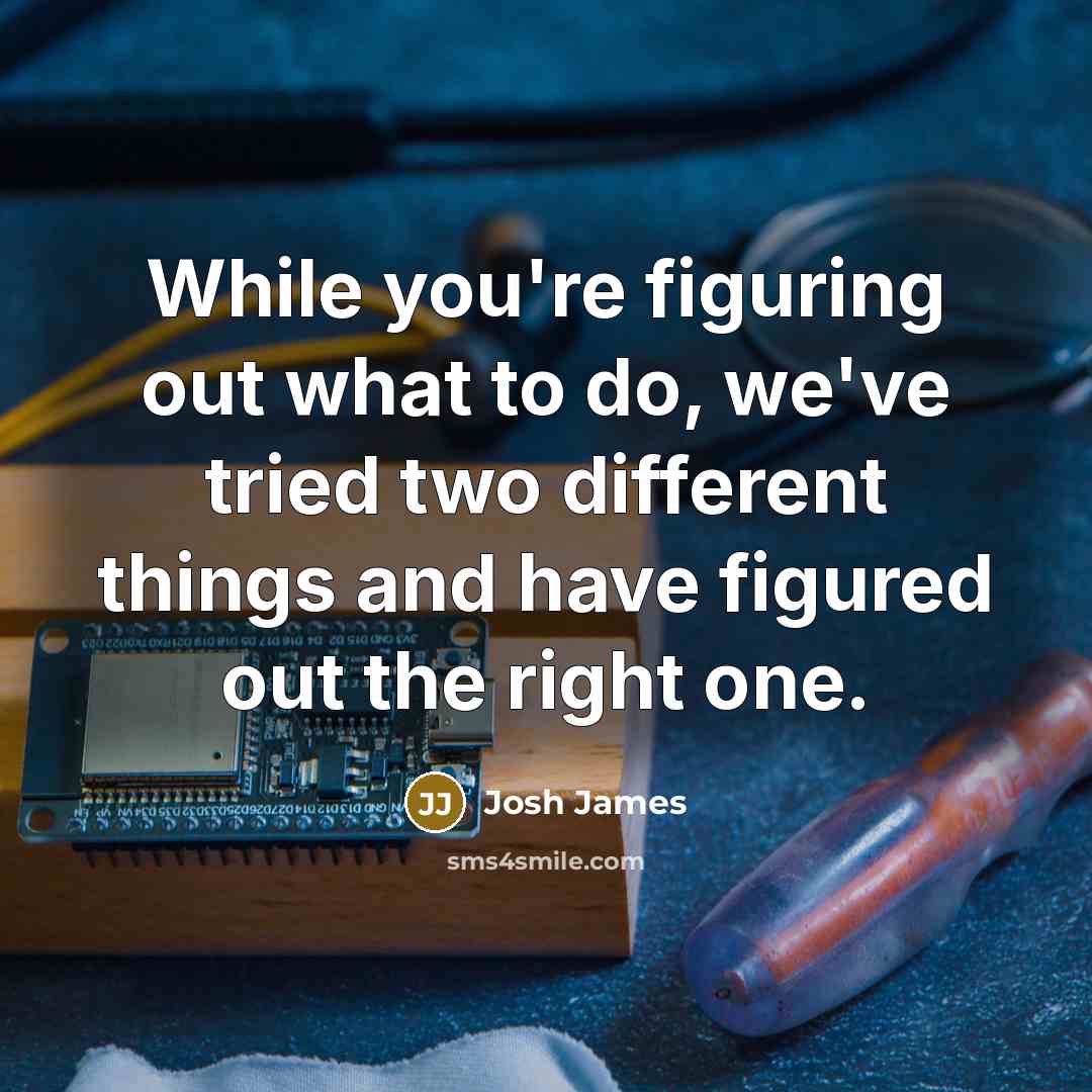 “While you're figuring out what to do, we've tried two different things and have figured out the right one.” quote by Josh James