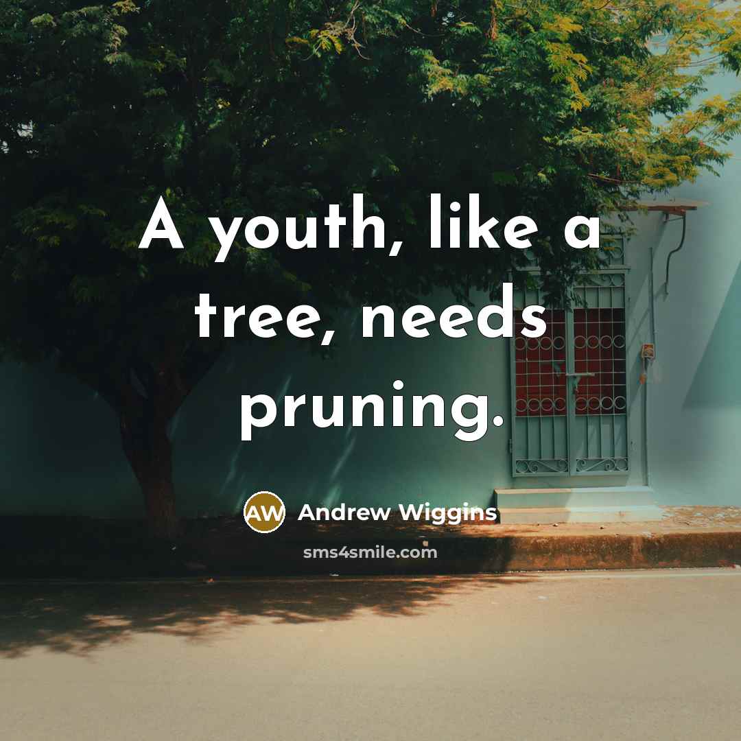 “A youth, like a tree, needs pruning.” quote by Andrew Wiggins