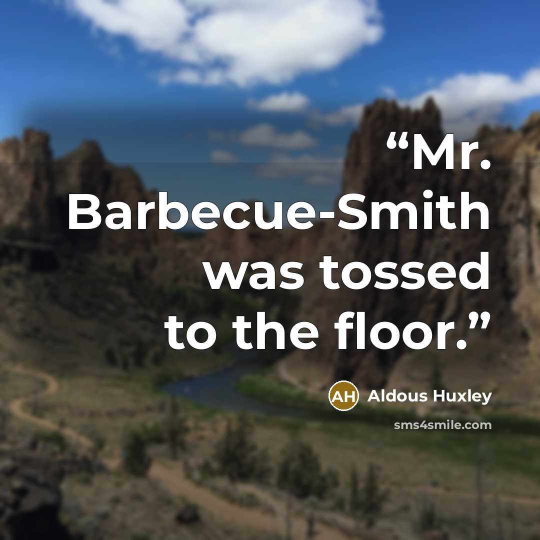 “Mr. Barbecue-Smith was tossed to the floor.” quote by Aldous Huxley