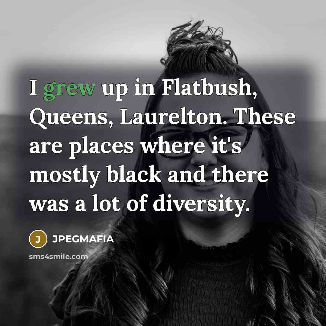 “I grew up in Flatbush, Queens, Laurelton. These are places where it's mostly black and there was a lot of diversity.” quote by JPEGMAFIA