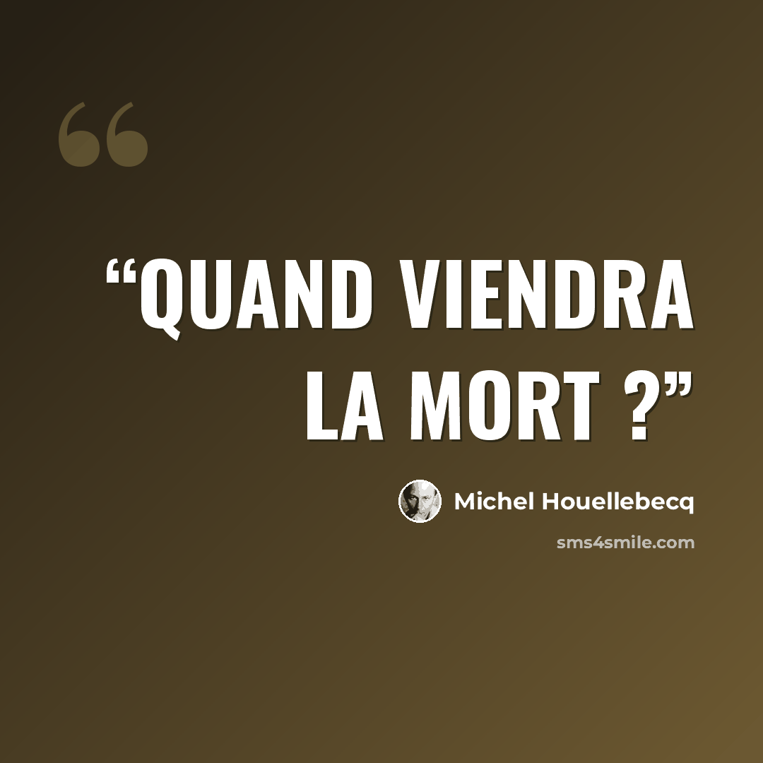 “Quand viendra la mort ?” quote by Michel Houellebecq