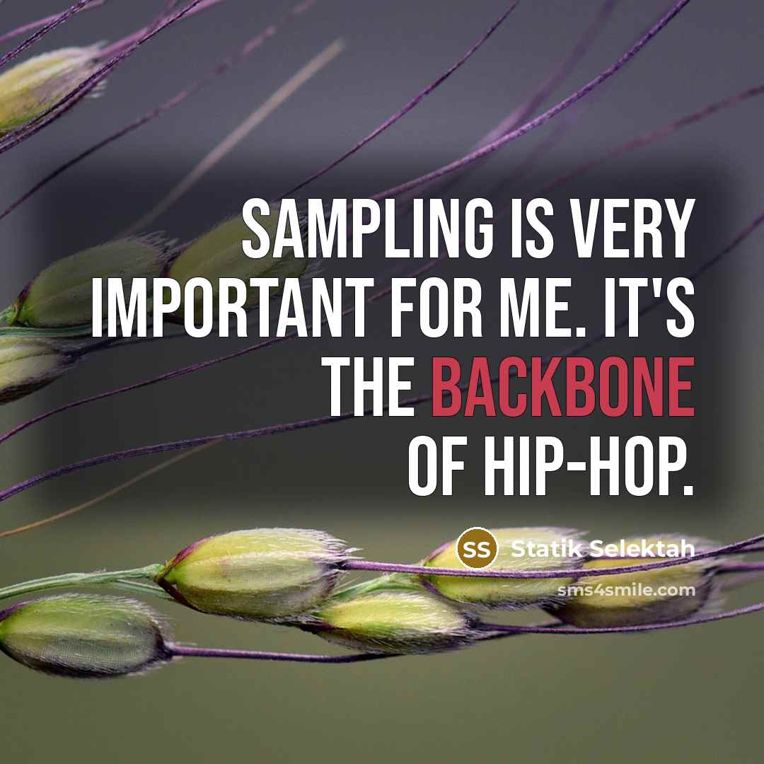 “Sampling is very important for me. It's the backbone of hip-hop.” quote by Statik Selektah