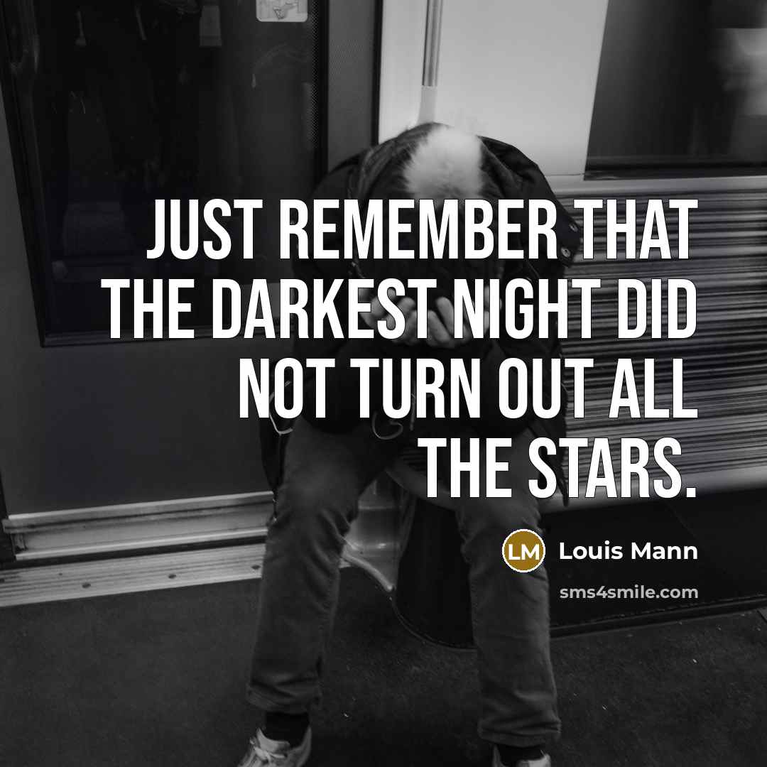 “Just remember that the darkest night did not turn out all the stars.” quote by Louis Mann