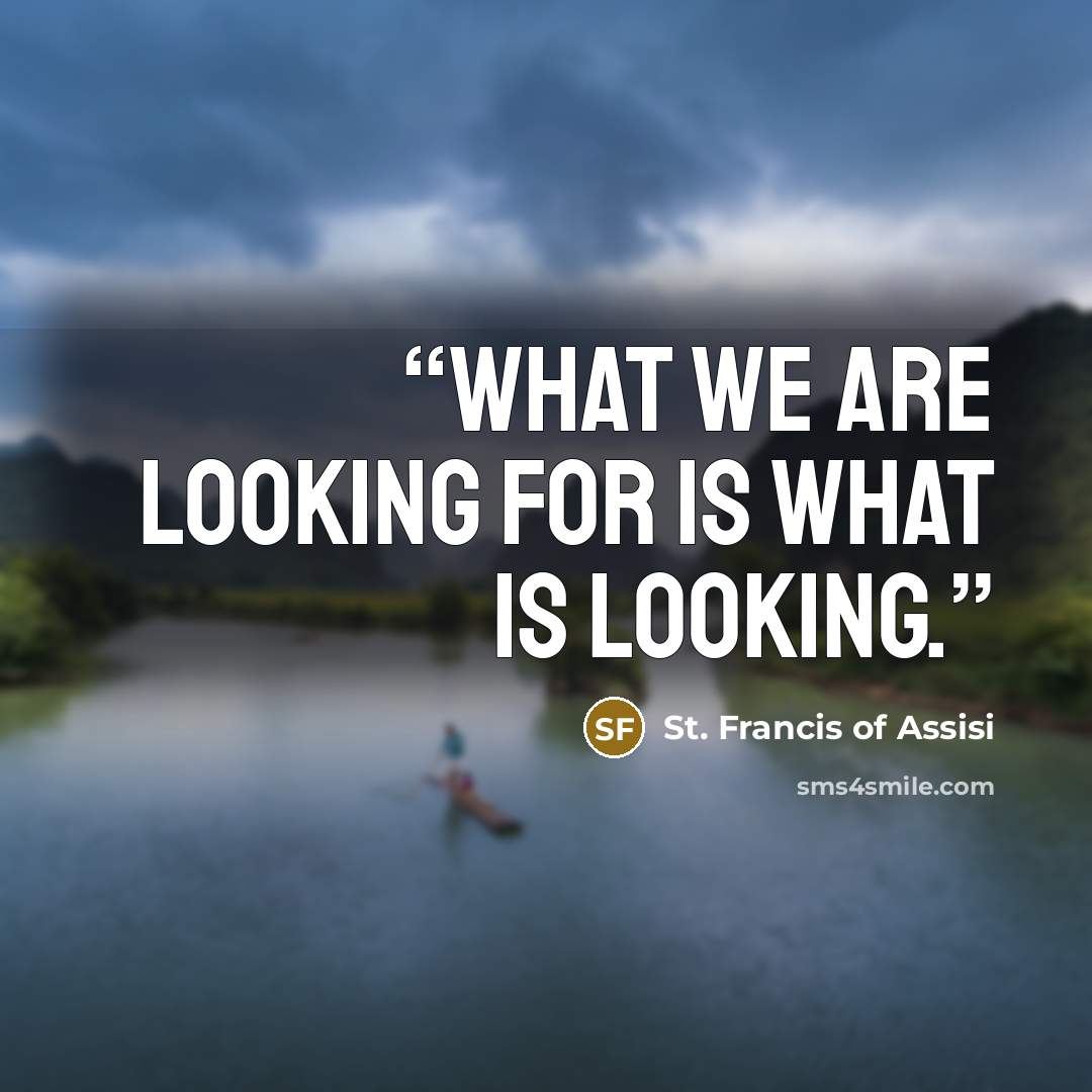 “What we are looking for is what is looking.” quote by St. Francis of Assisi