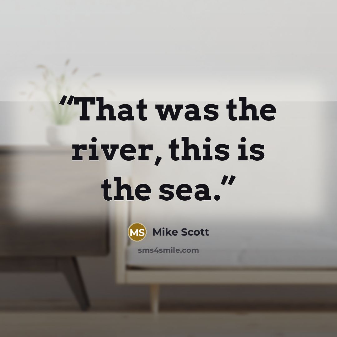 “That was the river, this is the sea.” quote by Mike Scott