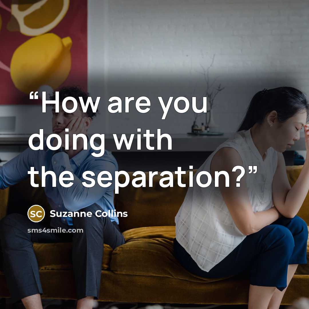 “How are you doing with the separation?” quote by Suzanne Collins