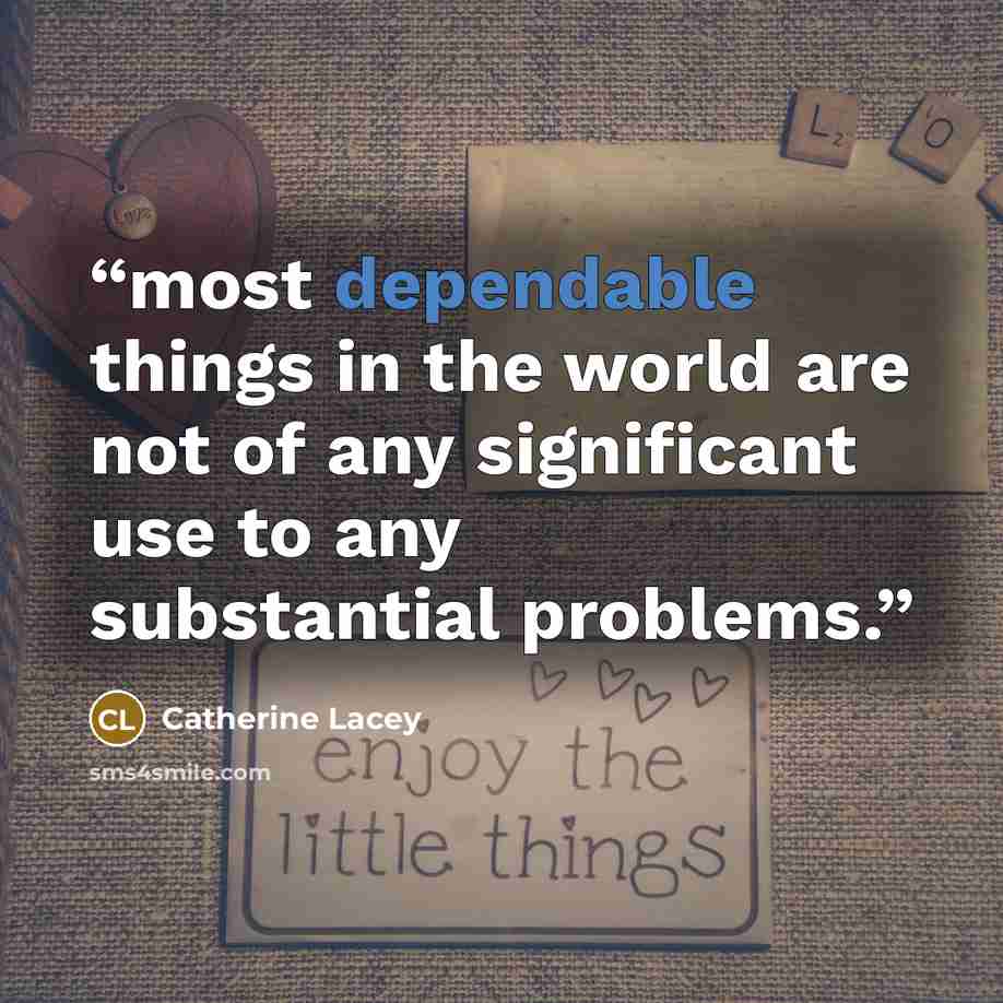 “most dependable things in the world are not of any significant use to any substantial problems.” quote by Catherine Lacey