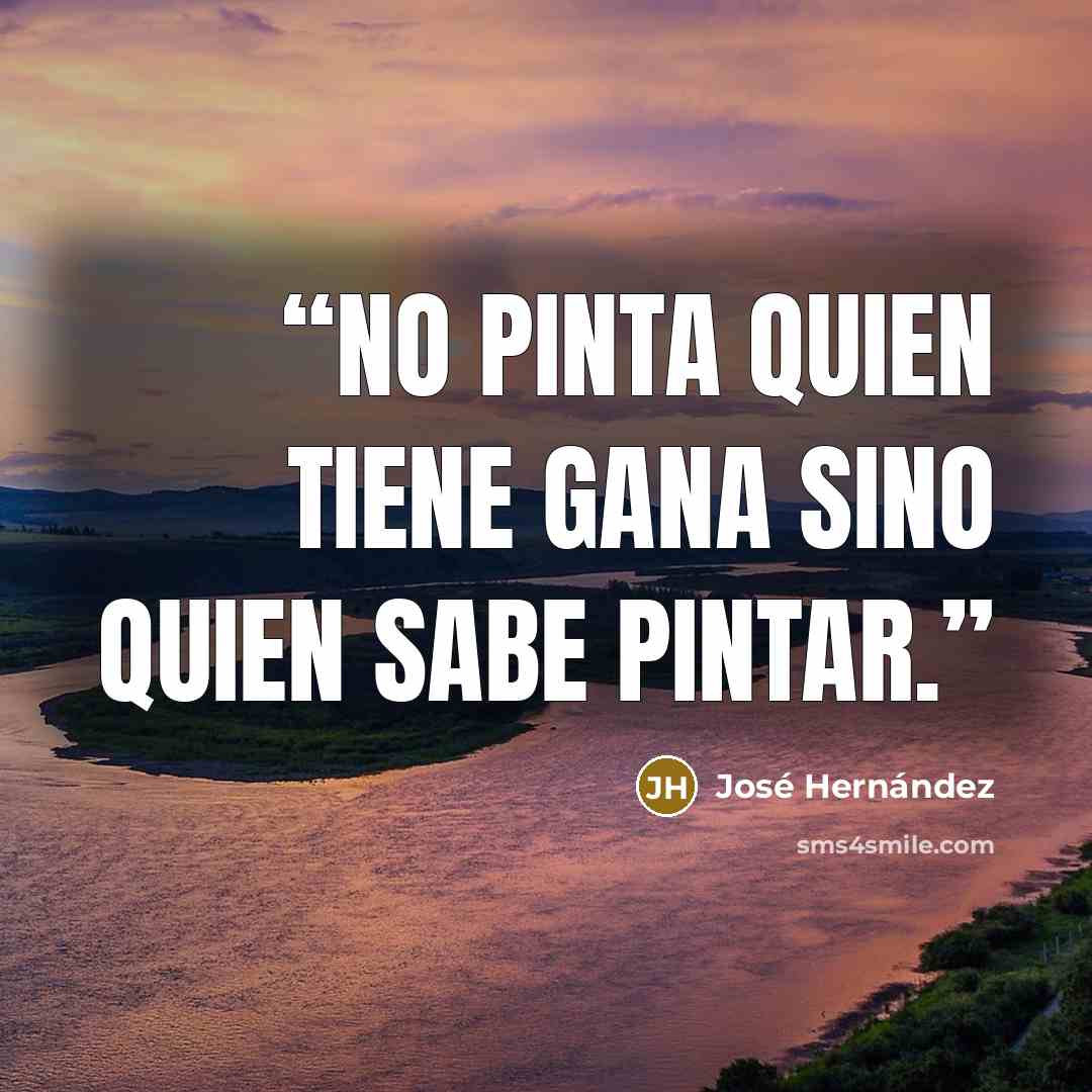 “no pinta quien tiene gana sino quien sabe pintar.” quote by José Hernández