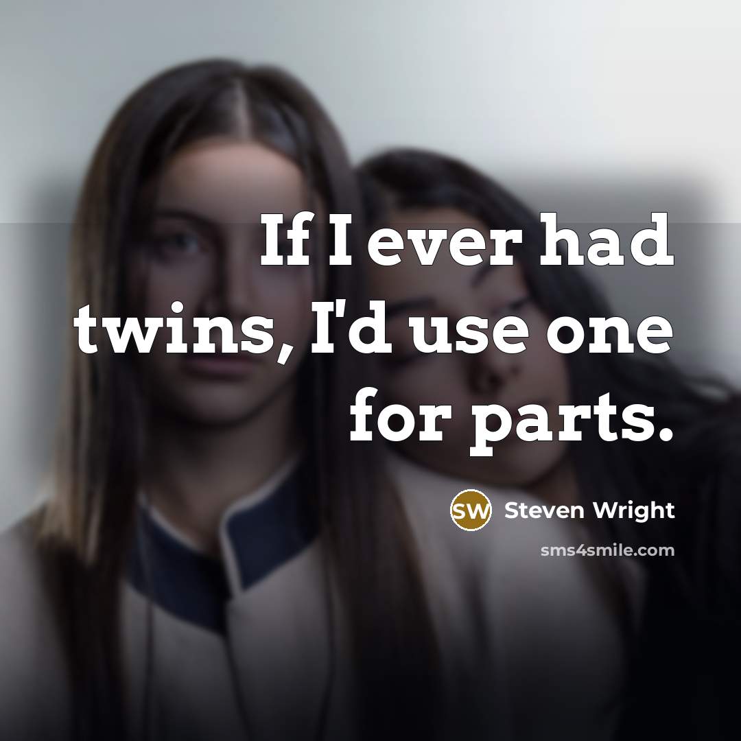 “If I ever had twins, I'd use one for parts.” quote by Steven Wright