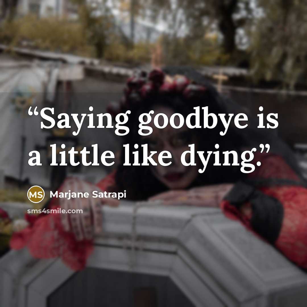 “Saying goodbye is a little like dying.” quote by Marjane Satrapi