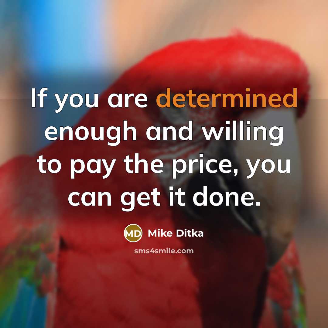 “If you are determined enough and willing to pay the price, you can get it done.” quote by Mike Ditka