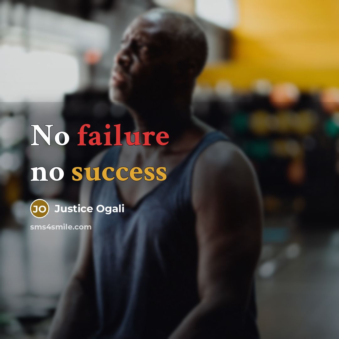 “No failure no success” quote by Justice Ogali