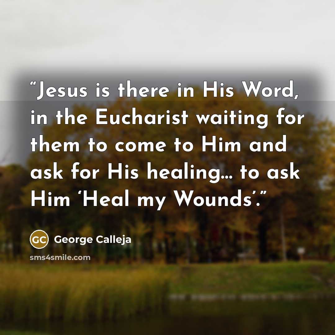 “Jesus is there in His Word, in the Eucharist waiting for them to come to Him and ask for His healing… to ask Him ‘Heal my Wounds’.” quote by George Calleja
