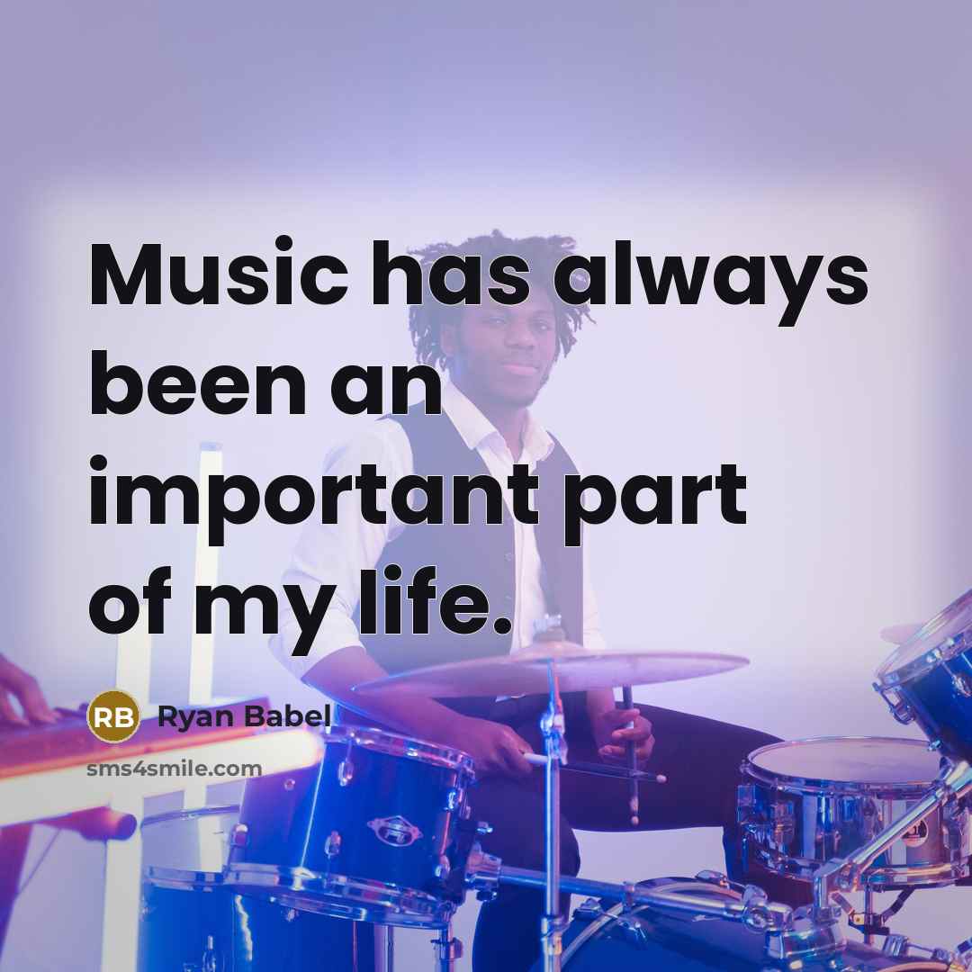 “Music has always been an important part of my life.” quote by Ryan Babel