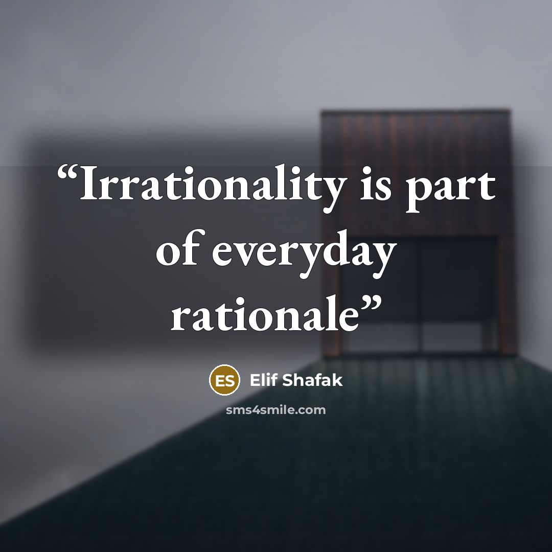 “Irrationality is part of everyday rationale” quote by Elif Shafak
