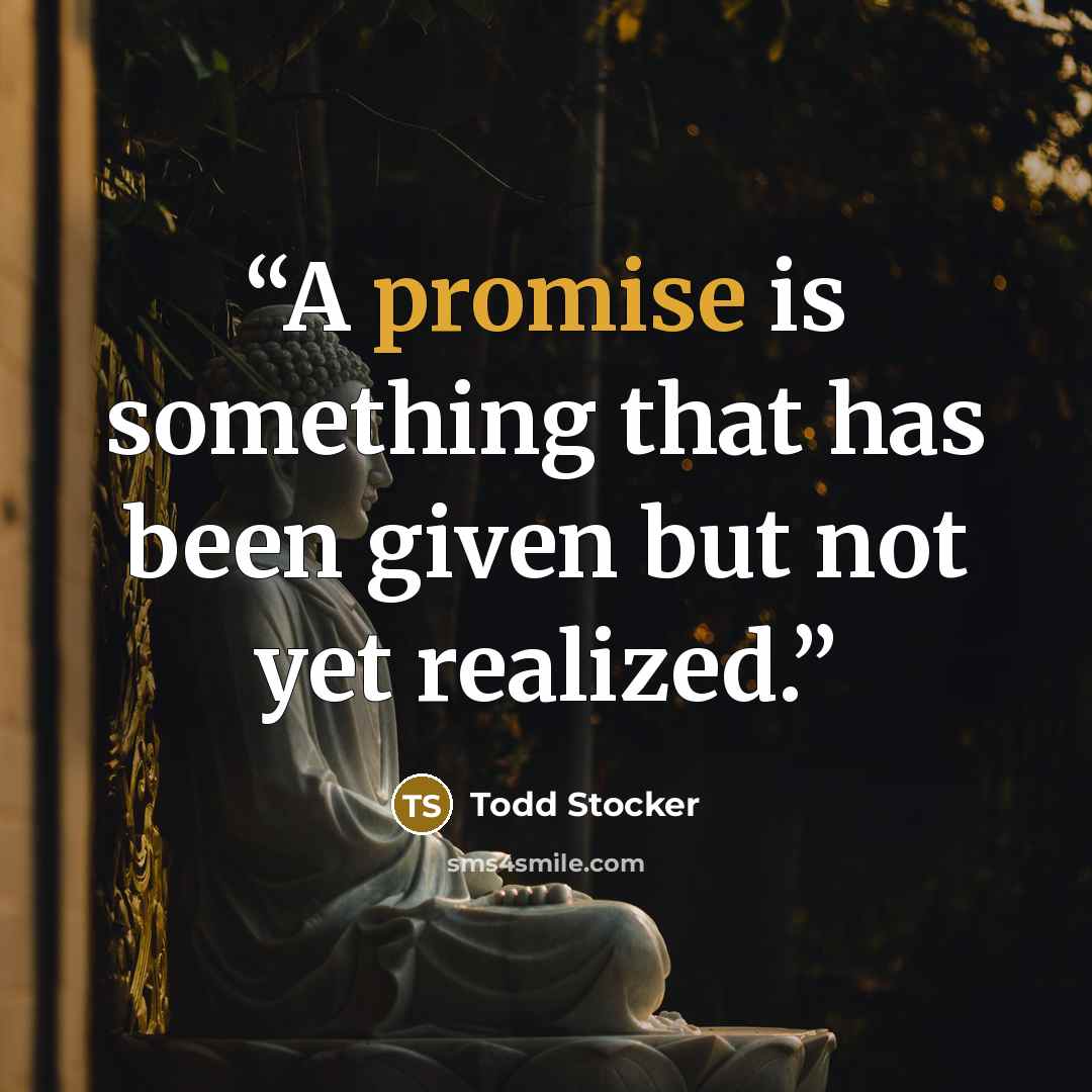 “A promise is something that has been given but not yet realized.” quote by Todd Stocker